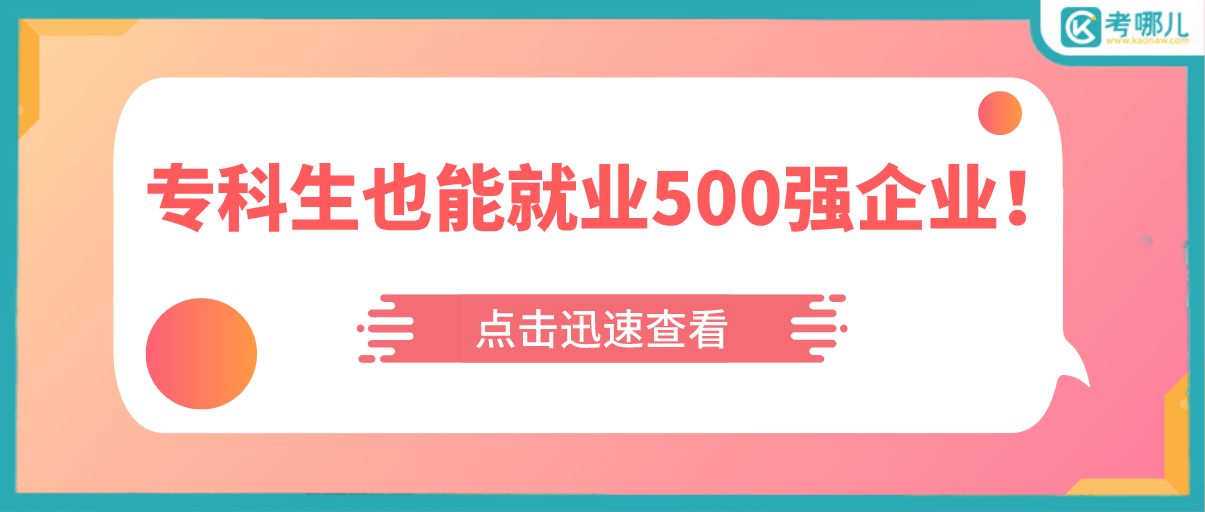 500强企业遥不可及？错了！专科生也能被录用！